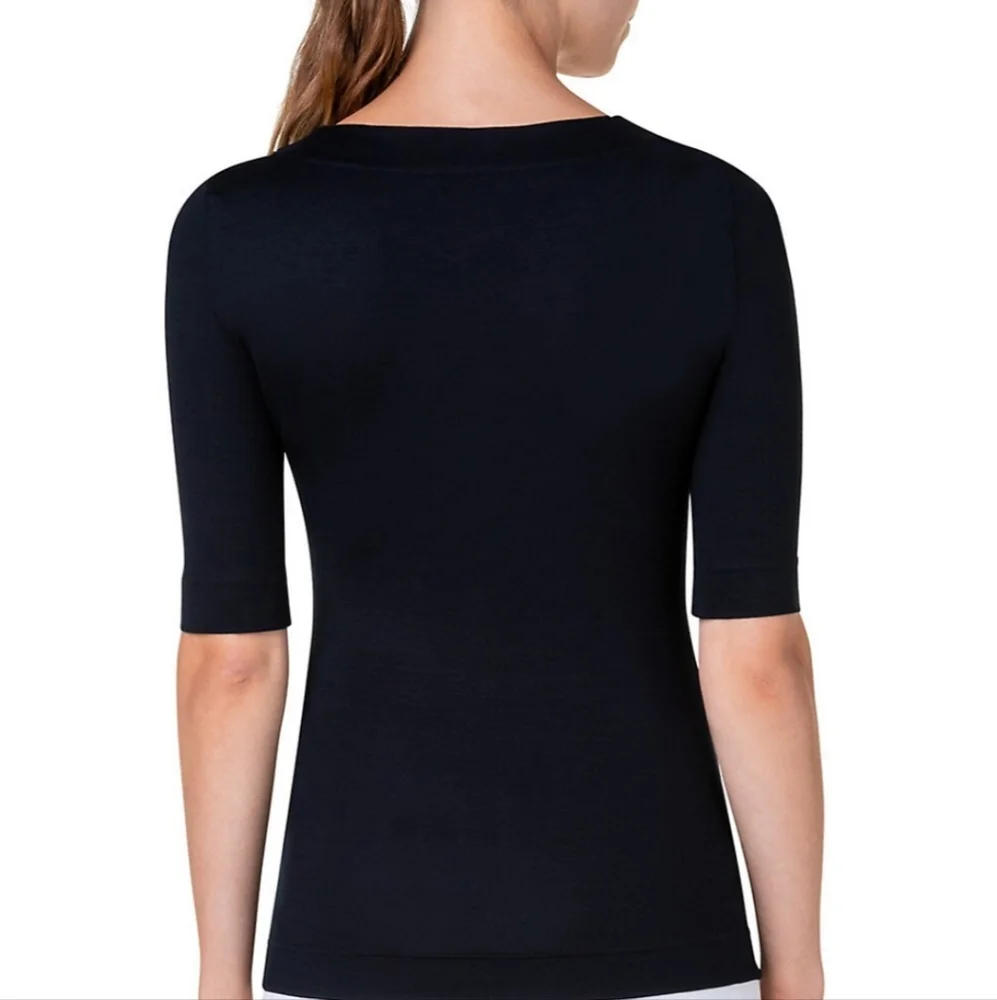 Akris Punto Essentials Jersey Square neck top black medium - Picture 3 of 11